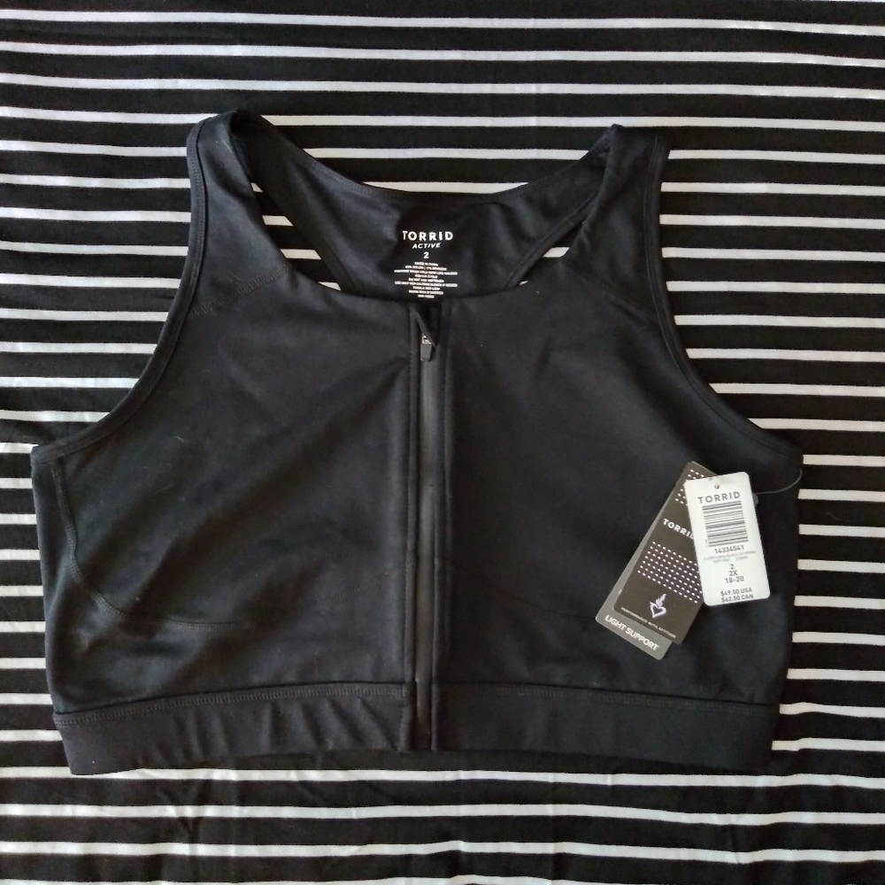 Torrid zip front sports bra size 2X